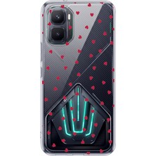 TechTree Infinix Gt 50 Pro Uyumlu Kırmızı Kalpler Tasarımlı Baskılı Silikon Kılıf