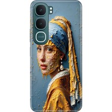 Senada Vivo Y31 5g (V2521) Kılıf Desenli Baskılı Tpu Rubber Kapak Silikon Inci Küpeli