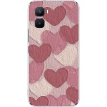 TechTree Infinix Gt 50 Pro Uyumlu Pastel Gül Kurusu ve Pembe Kalpli Baskılı Silikon Kılıf