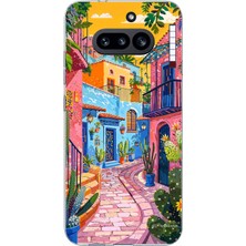 TechTree Nothing Phone (4A) Uyumlu Renkli Sanat Sokak Silikon Kılıf Baskılı Silikon Kılıf