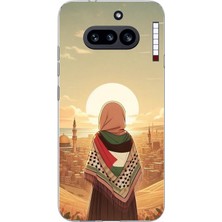 TechTree Nothing Phone (4A) Uyumlu Filistine Özgürlük Kız Baskılı Silikon Kılıf