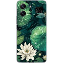 TechTree Infinix Note 60 Ultra Uyumlu Yeşil Yapraklı Nilüfer ve Yusufçuk Baskılı Silikon Kılıf