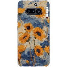 TechTree Nothing Phone (4A) Uyumlu Yıldızlı Ayçiçekleri Baskılı Silikon Kılıf