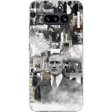 TechTree Nothing Phone (4A) Uyumlu Mustafa Kemal Atatürk Kolaj Baskılı Silikon Kılıf