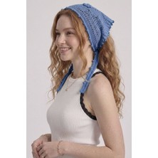 Neden Tekstil Kadın File Örgü Dantel Görünümlü Çok Amaçlı Bandana Yazlık Plaj Uyumlu Delikli Triko Saç Bandanası Ve Bel Aksesuarı