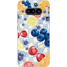 TechTree Nothing Phone (4A) Uyumlu Sulu Boya Meyve ve Çiçek Desenli Baskılı Silikon Kılıf