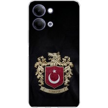 TechTree Vivo Y11D / Y05 4g Uyumlu Türk Sembolü Kurt ve Bayrak Desenli Baskılı Silikon Kılıf