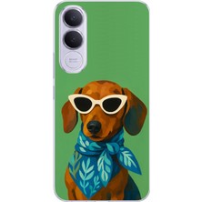 TechTree Vivo V70 Fe Uyumlu Cool Dachshund Köpek Baskılı Silikon Kılıf