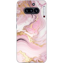 TechTree Nothing Phone (4A) Uyumlu Pembe Mermer Baskılı Silikon Kılıf