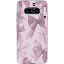 TechTree Nothing Phone (4A) Uyumlu Menekşe Tonlu Fiyonk Baskılı Silikon Kılıf