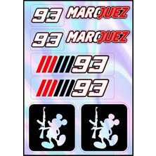 Rebon Moto Design Motosiklet Marquez 93 Hologram Çoklu Sticker