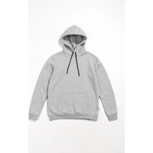 Aselia Global Erkek Uzun Kol Kapşonlu Basic Sweatshirt Hoodie - Gri