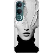 Nurdic Vivo Y31 5g (V2521)  Uyumlu  Kılıf 0.4mm Lazer Kesim Silikon Kapak Art Girl
