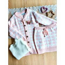 Elada Moda Pembe 3 Parça Kız Cocuk Örme Kışlık Takim