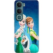Nurdic Vivo Y31 5g (V2521) Uyumlu Kılıf Resimli Desenli Silikon Elsa Anna Olaf