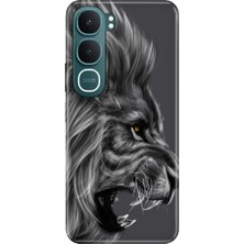 Nurdic Vivo Y31 5g (V2521) Kılıf 0.4mm Lazer Kesim Silikon Kapak Kara Aslan