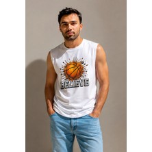 Enb1r Moda Erkek Baskılı Sıfır Kol Tişört Regular Fit Bisiklet Yaka Yazlık Günlük Spor Atlet