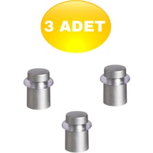 Gümüş Metal Lüx Kapı Yer Zemin Tamponu Stoper Saten 5 cm Kapı Tamponu 3 Adet