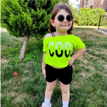 Elada Moda Cool Yazili Tek Taraf Ip Askili Crop-Sort Kiz Takim