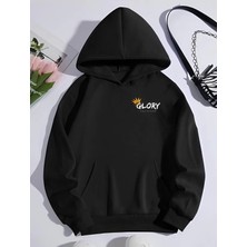 Aselia Global Kışlık Üç Iplik Kapşonlu Sweatshirt - Siyah