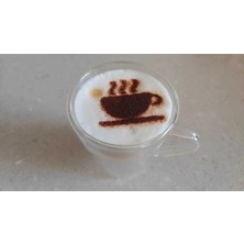 Lucien Vela 7'li Kahve Süsleme Şablonu Seti - Latte Art Coffee Stencil ve Özel Tasarım Standlı Set