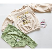 Elada Moda Krem Sweat Yeşil Taytlı Bebek Takim