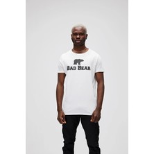 Bad Bear Erkek Ekru Baskılı Bisiklet Yaka Tişört