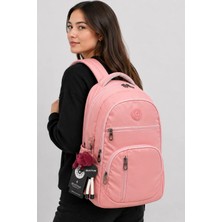 Bevitton Su Geçirmez Kumaş Okul Çantası Unisex Pudra Okul Sırt Çantası 1700