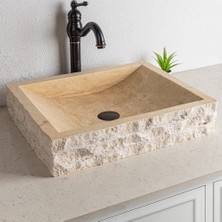 Belle Vie Traverten Patlatma Dikdortgen Lavabo