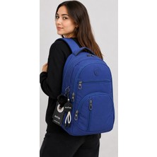 Bevitton Su Geçirmez Kumaş Okul Çantası Unisex Lacivert Okul Sırt Çantası 1700