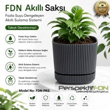 PerspektifFDN Fdn Akıllı Saksı Sistemli Çiçek Saksısı - Kırılmaya ve Uv Işınlarına Dayanıklı Premium Akıllı Saksı (Bitki Dostu Hava Kanallı) Model No: Fdn-Pks Antrasit Renk