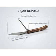 Bıçak Deposu Protothyes Özel Tasarım Ergonomik Ahşap Saplı Cep Çakısı Outdoor Avcı Bıçağı (19 Cm)