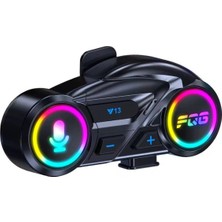 Uravas Store Y13 Motor Kask Kulaklık Rgb Modlu Radyolu Motosiklet Kulaklık 5.3 Bluetooth Intercom