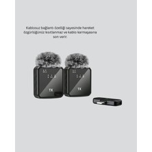 Uravas Store 2’li Kablosuz Yaka Mikrofonu Type-C ve Lightning Uyumlu Profesyonel Set