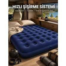 Uravas Store Çift Kişilik Şişme Yatak Dayanıklı Vinil Kamp ve Misafir Kullanımına Uygun