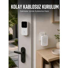 Sepetopia Hd Kameralı Beyaz Görüntülü Kapı Zili Çift Yönlü Sesli Wi-Fi Akıllı Kapı Zili