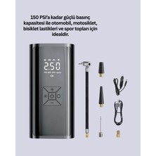 Uravas Store 80W Kablosuz Dijital Ekranlı Taşınabilir Lastik Şişirme Pompası