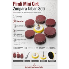 Transformacion Matkap Gravür Uyumlu Mini Cırt Zımpara Taban Seti 50mm (62 Parça) Cırtlı Zımpara Kağıdı Seti Ahşap Metal Plastik Parlatma 721757