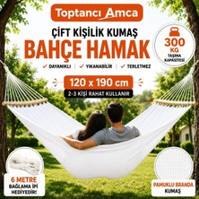 Çift Kişilik Kumaş Hamak Salıncak Pamuklu Branda Kumaşı Bağlama Ipli 300 kg 120 cm x 190 cm
