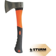 Sturm Mil-Tec Acil Durum ve Kamp Baltası – 36.5 cm Karbon Çelik, Kaymaz Fiberglas Turuncu Saplı