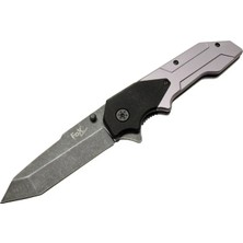 Uravas Store Fox A9 Gri Tanto Kamp Çakı 21CM- Yarı Otomatik, Kemerlikli