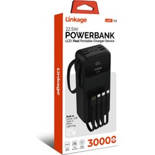 Lkp-42 4xusb 30.000MAH LCD Ekran, 22.5W Dahili Usb, Mikro, Type-C Lightning Powerbank