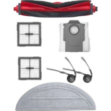 Ropalde Roborock S9 Plus Robot Süpürge Uyumlu Ana Fırça, Yan Fırça, Mop Bezi, Filtre, Toz Torbası - 7'li Yedek Parça Seti