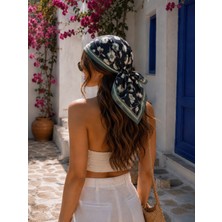 Revam Collection Çiçek Desenli Bandana Fular Şal 50X50