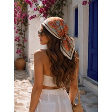 Revam Collection Çiçek Desenli Bandana Fular Şal 50X50CM