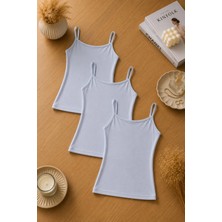 Rozelt Kadın Modal Pamuklu Likralı Ekstra Biyeli Ip Askılı 3'lü Atlet