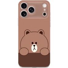 TechTree Iphone 17 Pro Uyumlu Kahverengi Ayı Tasarımlı Baskılı Silikon Kılıf