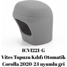 Şahinler Oto Aksesuar Toyota Corolla 2020 - 2024 Uyumlu Otomatik Silikon Vites Topuzu Kılıfı Gri Şhn