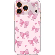 TechTree iPhone 17 Pro Max Uyumlu Pembe Fiyonklar Baskılı Silikon Kılıf
