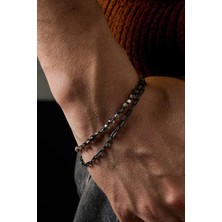 Ricco Jewellery 925 Ayar Gümüş Faset Dumanlı Kuvars Bileklik
